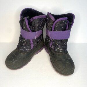 Kamik Snowbug Purple Floral Winter Snow Rain Boot Girl: Size 10